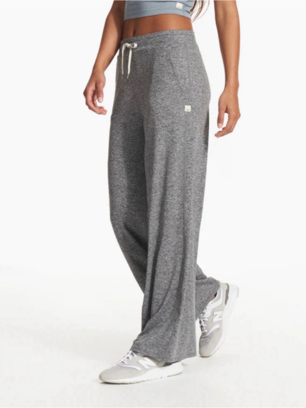 Vuori Women's Halo Wide-leg Jogger Pants Size XS Grey White Drawstring Athletic